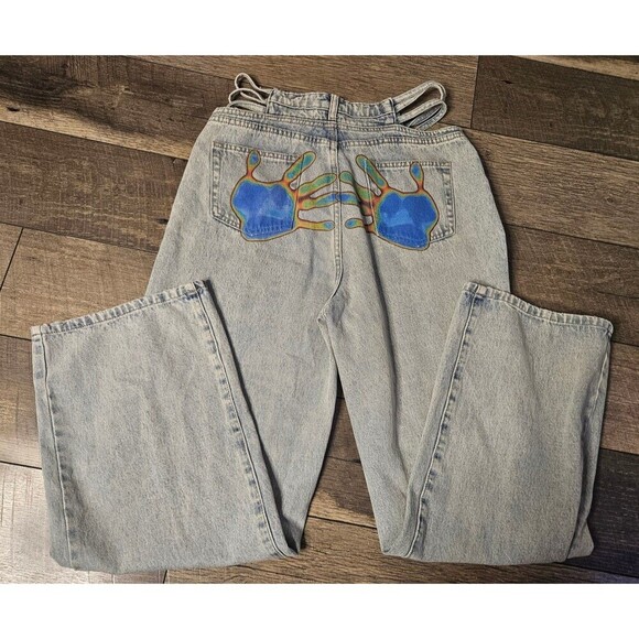 Cape Clique (NEW) Handprint Cutout Jeans Size M - Picture 2 of 7